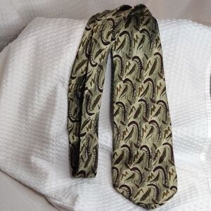 J. Garcia Abstract Olive 100% Silk Tie